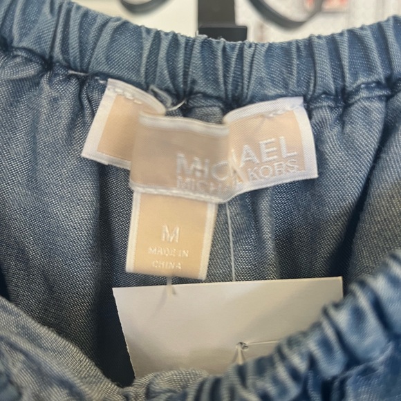 Michael Michael Kors Off-Shoulder Denim Ruffle Top, size M NWT - Picture 4 of 6